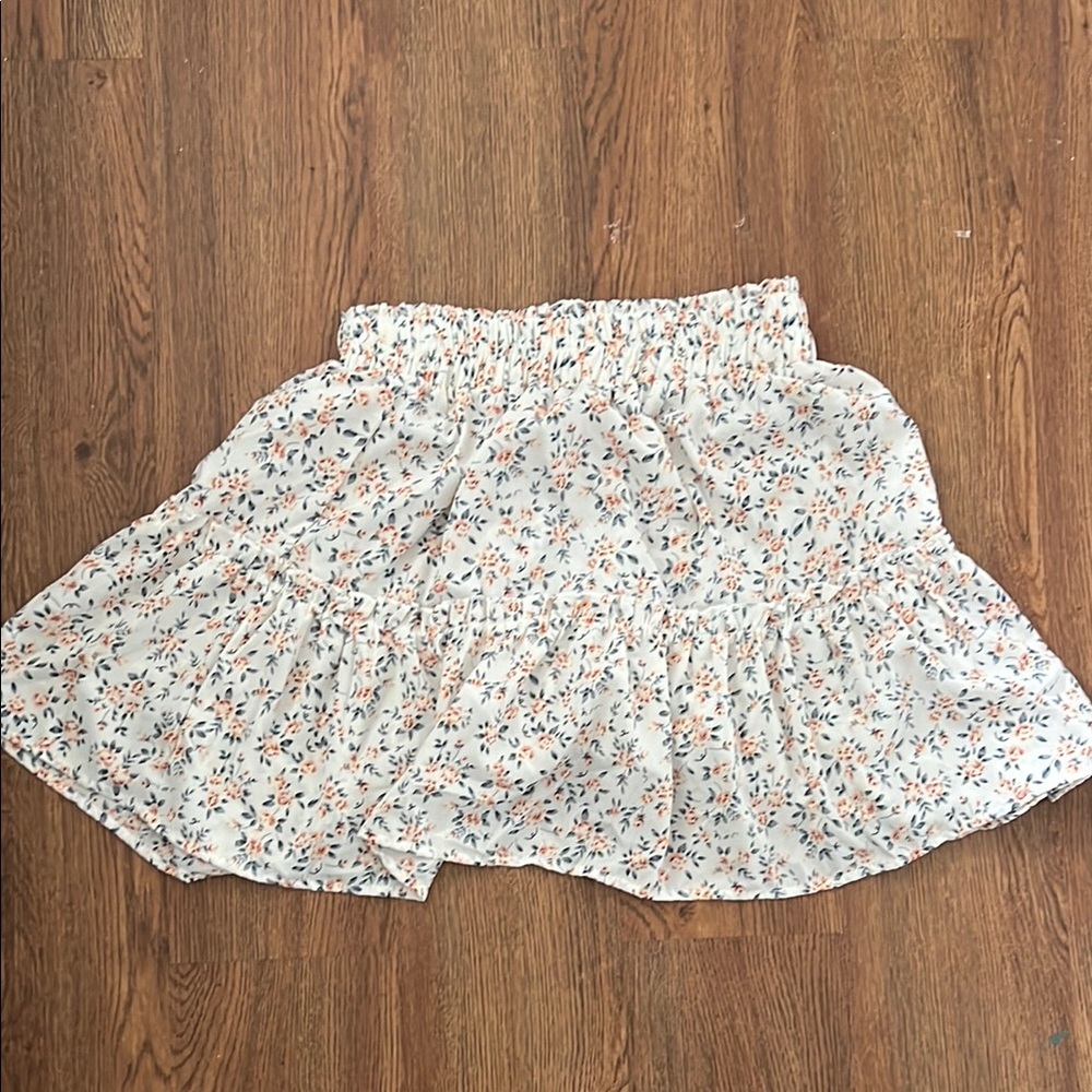 Floral White Skirt
